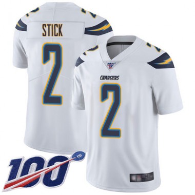 Los Angeles Chargers NFL Football Easton Stick White Jersey Men Limited  #2 Road 100th Season Vapor Untouchable